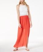 Bcx Juniors' Lace-bodice Gauze-skirt Maxi Dress