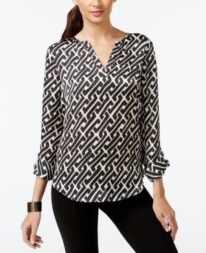 Inc International Concepts Petite Printed Kurta Blouse, Only At Macy's