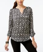 Inc International Concepts Petite Printed Kurta Blouse, Only At Macy's