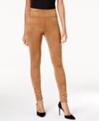 Inc International Concepts Faux-suede Skinny Pants, Created For Macy's
