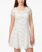 Speechless Juniors' Sequin Lace Fit-and-flare Dress