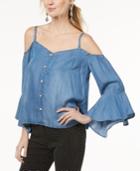 Inc International Concepts Chambray Bell-sleeve Top, Created For Macy's