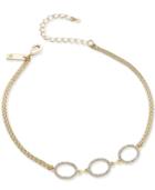 Inc International Concepts Gold-tone Pave Oval Choker Necklace, Created For Macy's