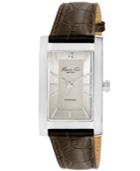 Kenneth Cole New York Watch, Men's Diamond Accent Brown Leather Strap 31mm Kc1984