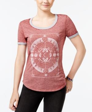 Hybrid Juniors' Moon Graphic Ringer T-shirt
