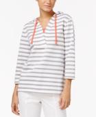 Karen Scott Hooded Layered-look Active Top, Only At Macy's