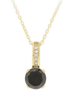 Giani Bernini Black Cubic Zirconia Pendant Necklace In 18k Gold-plated Sterling Silver, Only At Macy's
