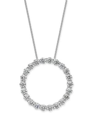 Diamond Circle Pendant Necklace (4 Ct. T.w.) In 14k White Gold, 16 + 2 Extender