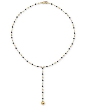 Cultured Freshwater Pearl (3mm) 18 Lariat Necklace In 18k Gold-plated Sterling Silver (also In Black Spinel)