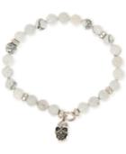 R.t. James Men's Stone & Skull Stretch Bracelet In Silver-tone Mixed Metal, A Macy's Exclusive Style