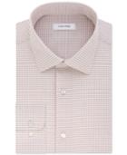 Calvin Klein Men's Steel Classic-fit Non-iron Performance Coral Check Dress Shirt