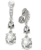 Charter Club Silver-tone Crystal Clip-on Drop Earrings, Created For Macy's