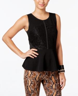 Thali Sodi Lace-trim Peplum Top, Only At Macy's