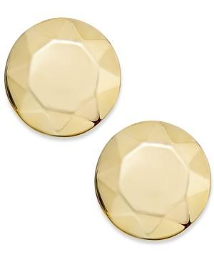 Faceted Dome Stud Earrings In 14k Gold