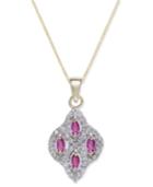 Ruby (1/2 Ct. T.w.) & Diamond (1/3 Ct. T.w.) Pendant Necklace In 14k Gold