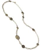 Betsey Johnson Gold-tone Coin-style Open Link Long Necklace
