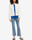 Dkny Cotton Tweed Fringe Jacket, Created For Macy's
