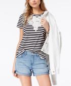 Tommy Hilfiger Lace-applique T-shirt, Created For Macy's