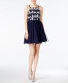 As U Wish Juniors' Sequined Tulle A-line Dress