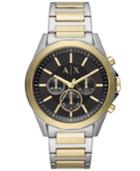 Ax Armani Exchange Men's Chronograph Drexler Two-tone Stainless Steel Bracelet Watch 44mm