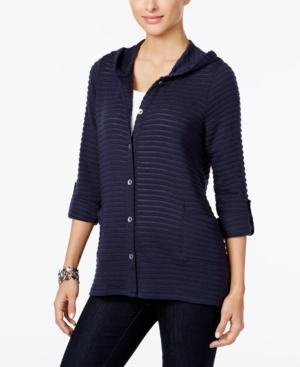 Style & Co. Petite Hooded Knit Jacket, Only At Macy's