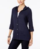 Style & Co. Petite Hooded Knit Jacket, Only At Macy's