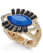 Thalia Sodi Gold-tone Crystal & Stone Evil-eye Stretch Ring, Created For Macy's