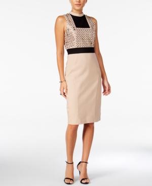 Guess Evon Embellished Colorblocked Dress