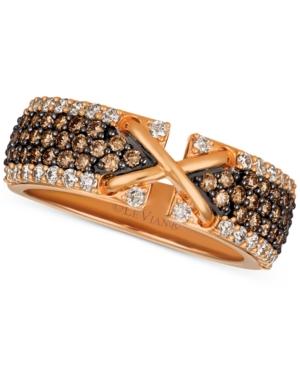 Le Vian Strawberry & Nude Diamond Crisscross Band (9/10 Ct. T.w.) In 14k Rose Gold