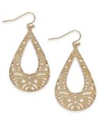 Thalia Sodi Gold-tone Teardrop Filigree Drop Earrings, Created For Macy's