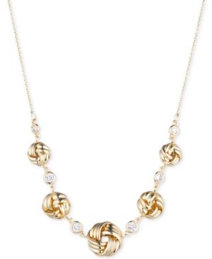 Anne Klein Gold-tone Crystal Knot Necklace