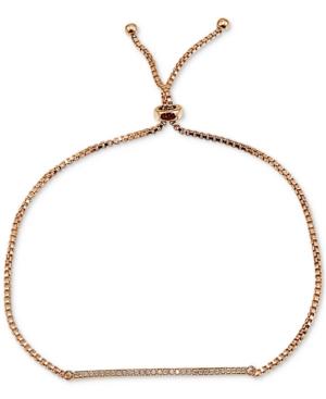 Giani Bernini Cubic Zirconia Thin Bar Adjustable Slider Bracelet In Rose Gold-plated Sterling Silver, Only At Macy's