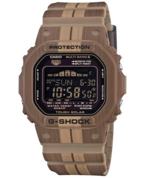 G-shock Men's Solar Digital Khaki Wood Patterned Resin Strap Watch 48mm