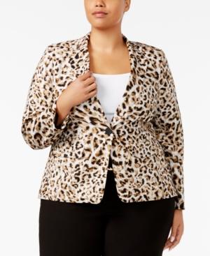 Calvin Klein Plus Size Leopard-print Blazer