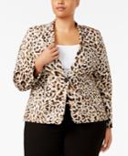 Calvin Klein Plus Size Leopard-print Blazer