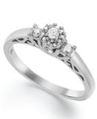 Round-cut Diamond Engagement Ring In Sterling Silver (1/5 Ct. T.w.)