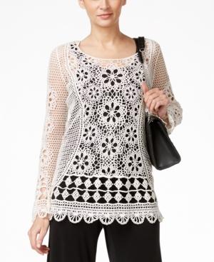 Alfani Crochet Lace Popover Top, Only At Macy's