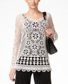 Alfani Crochet Lace Popover Top, Only At Macy's