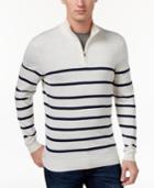Club Room Men's Striped Half-zip Sweater, Only At Macy's