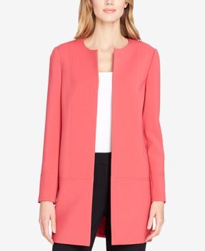 Tahari Asl Collarless Seam-detail Ponte-knit Jacket