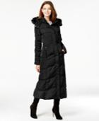 Jones New York Faux-fur-trim Quilted Maxi Coat
