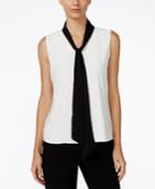 Calvin Klein Contrast Tie-neck Shell