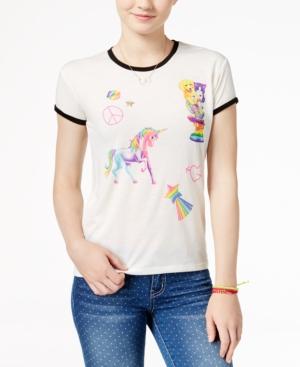 Lisa Frank Juniors' Graphic Ringer T-shirt