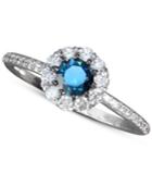 Bella Bleu By Effy Blue And White Diamond Ring (3/4 Ct. T.w.) In 14k White Gold