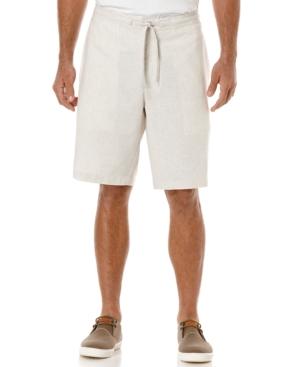 Cubavera Textured Striped Linen-blend Shorts