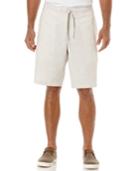 Cubavera Textured Striped Linen-blend Shorts