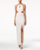 Teeze Me Juniors' Shine Cutout Side-slit Gown