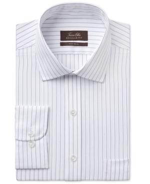 Tasso Elba Men's Classic-fit White Striped Dress Shirt, Only At Macy's