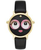 Kate Spade New York Women's Metro Black Leather Strap Watch 34mm Ksw1233