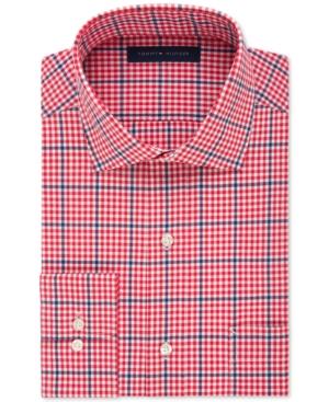Tommy Hilfiger Non-iron Scarlet Two Tone Check Dress Shirt